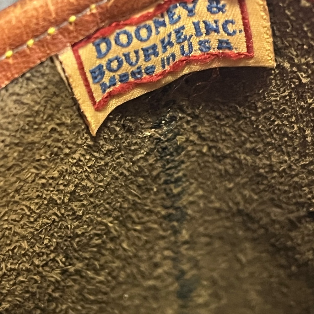 VTG Dooney & Bourke All Weather Leather Norwalk Satchel Bag Brass Hardware USA - Picture 14 of 16